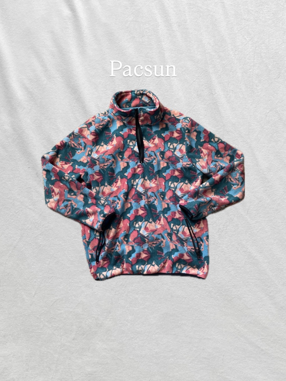 PacSun Multicolor Patterned Quarter-Zip Fleece Jacket